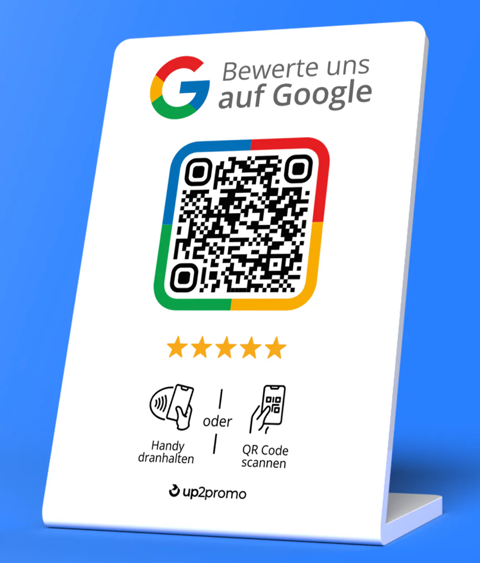 Google Review Aufsteller Weiß